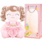 Gloveleya Personalized Curly Doll With Your Name - Cute Custom Pink Soft Plush Doll For Girls Plush Doll Customized Gifts