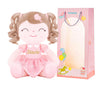 Gloveleya Personalized Curly Doll With Your Name - Cute Custom Pink Soft Plush Doll For Girls Plush Doll Customized Gifts