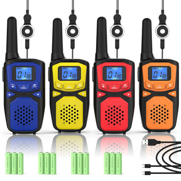 Woktok Adult Walkie Talkies Long Range Rechargeable Portable Two-Way Walkie Talkie, Camping Gear, Sos Sirens, Noaa Weather Alarm