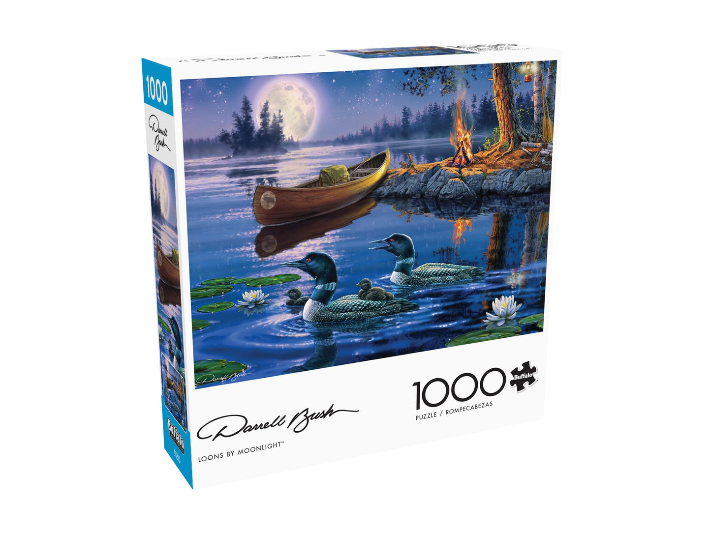 Buffalo Games - Darrel Bush - Loons By Moonlight - 1000 Piece Jigsaw Puzzle For Adults Challenging Puzzle Perfect For Game Nights - Finished Puzzle Size Is 26.75 X 19.75