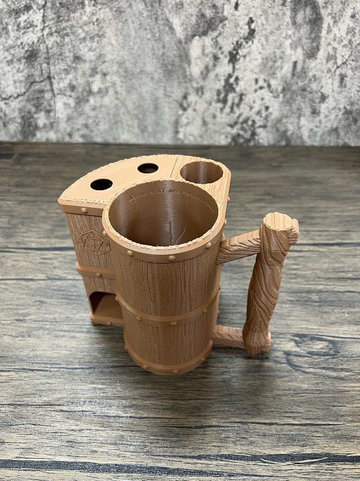 Munnygrubbers - Mug Dice Tower - No Paint Odorless Insulated Cup Can Dice Tower - (Random 7Pcs D20 Dice Set Included) - Dice Jai