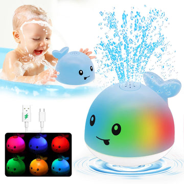 Baby Bath Toys 6-12-18 Months - Spraying Whale Bath Toy Sprinkler Bath Fountain Toys For Toddlers 1-3 Light Up Bathtub Pool Toys