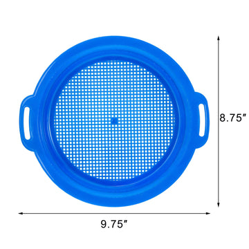 Suwimut 8 Pack Sand Sifter Sieves for Kids Beach Sand Toys, 9.75 x 8.75 Inch Plastic Sand Sifting Pan Sand Strainer for Gardenin