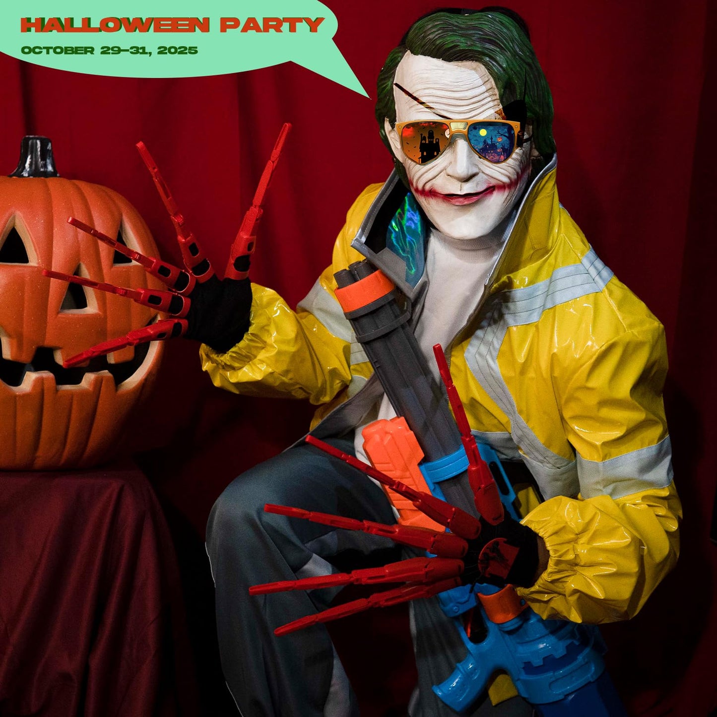 NICENICY Halloween Articulated Fingers with Protective Gloves, Articulated Claw Extensions, Finger Claw for Halloween, Scary and