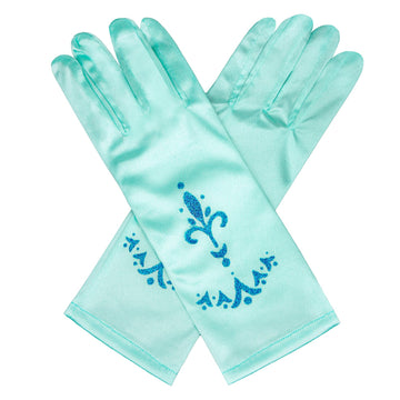 Bibuty Princess Dress Up Accessories Princess Gloves For Little Girls, Blue Toddler Gloves For Girls Princess Dress Up Set, Costume Gloves Set Toy Gift For 3 4 5 6 Year Old Toddler Girls