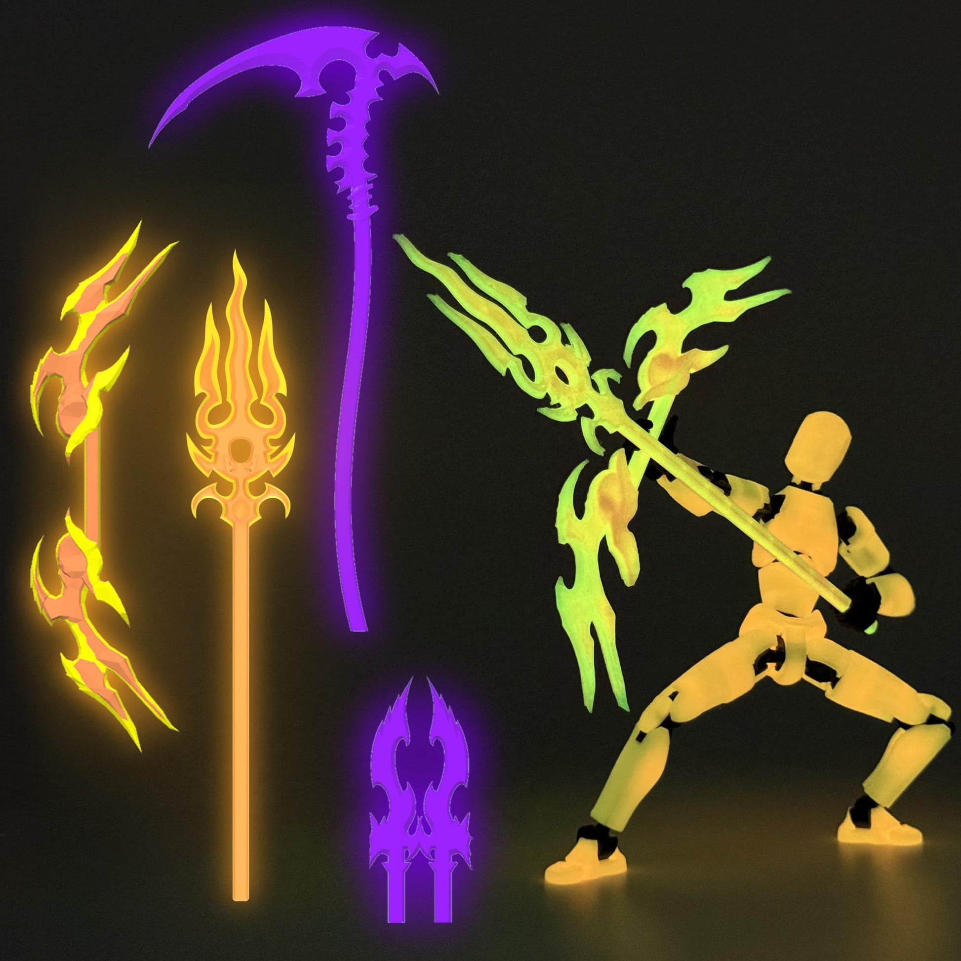 Glowing Titan 13 Action Figure Set Already Assembled  T13 Action Figures with  Accessories 3D Printed T 13 Lucky Robo Dummy Nova 13 Action Figures  Figura de acci?n t13 (Orange)