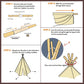 Lavievert Natural Canvas Teepee Tent for Kids, Foldable Teepee Play Tent with A Water Resistant Bottom Mat, Present Playhouses f