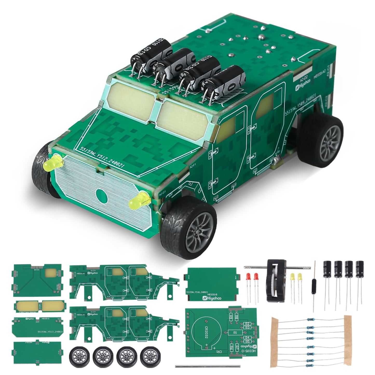 Pemenol Soldering Practice Kit, Diy Vehicle Model Soldering Projects With Pull-Back Gears Led Light For Hand-On Learning Stem Ed