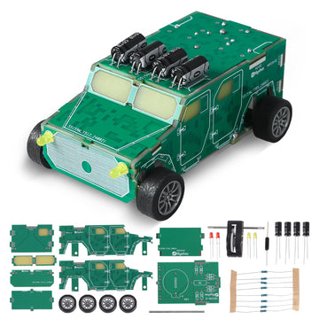 Pemenol Soldering Practice Kit, Diy Vehicle Model Soldering Projects With Pull-Back Gears Led Light For Hand-On Learning Stem Ed