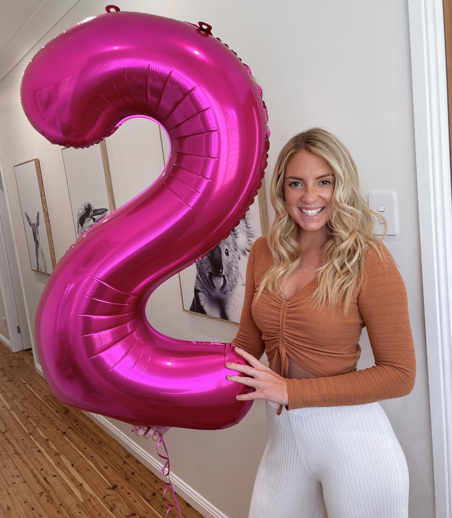 Hot Pink Number 2 Balloon 40 Inch, 2 Balloon Number, 2Nd Birthday Decorations For Baby Girls Boys Toddlers