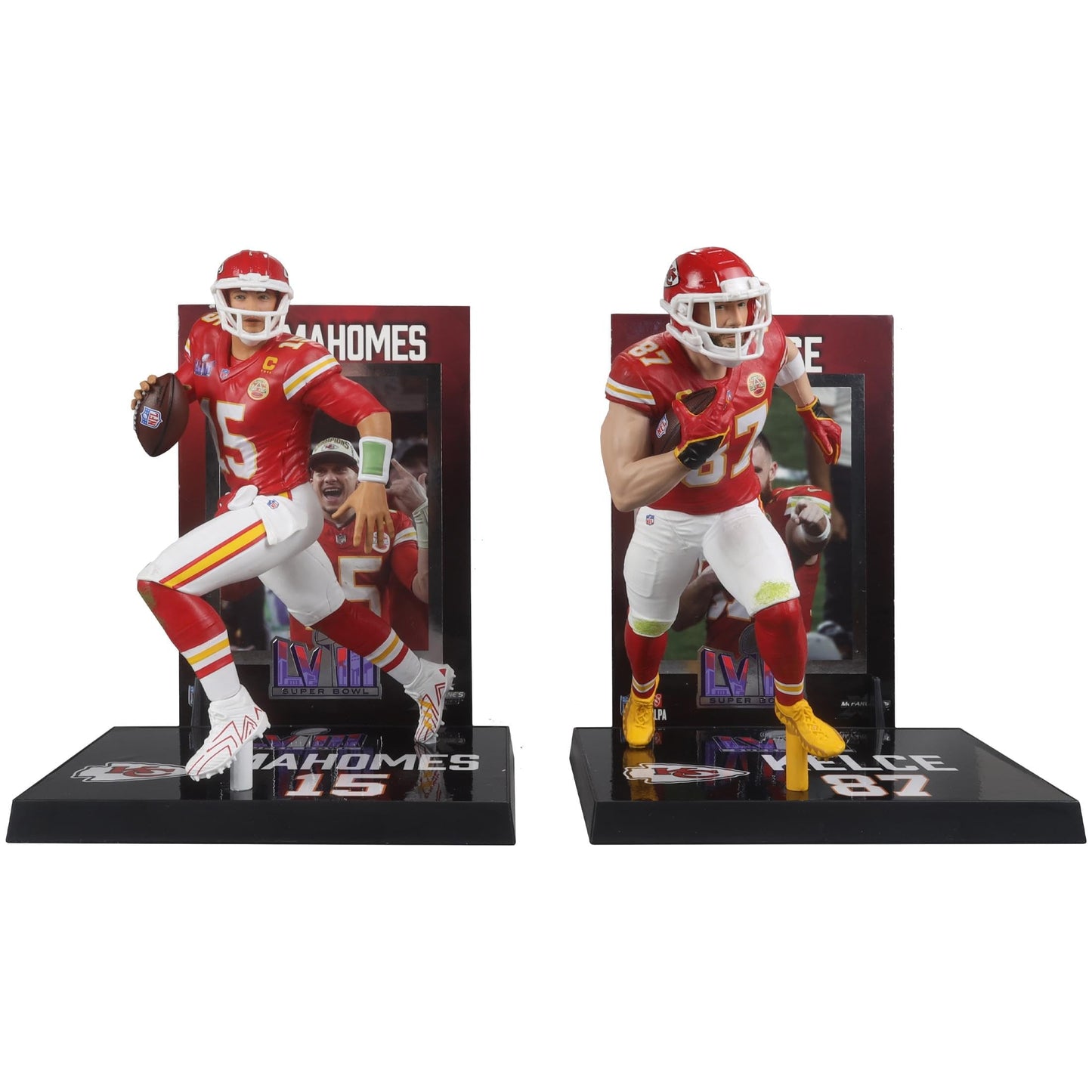 McFarlane Toys NFL 7" Figure 2-Pack - Travis Kelce & Patrick Mahomes - Multi-colored - Model MCF-10387-C - Collectible Action Figures