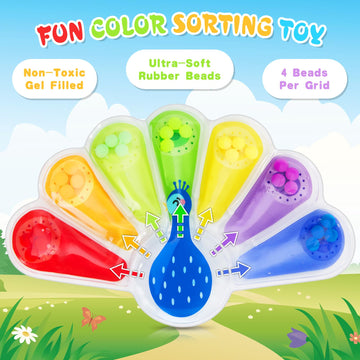 Color Sorting Toys Sensory Toys : Fine Motor Skill Games Learning Toys For Toddlers, Color Matching Fidget Sensory Toys For Calm Down, Preschool Learning & Educational Montessori Toys With Autism