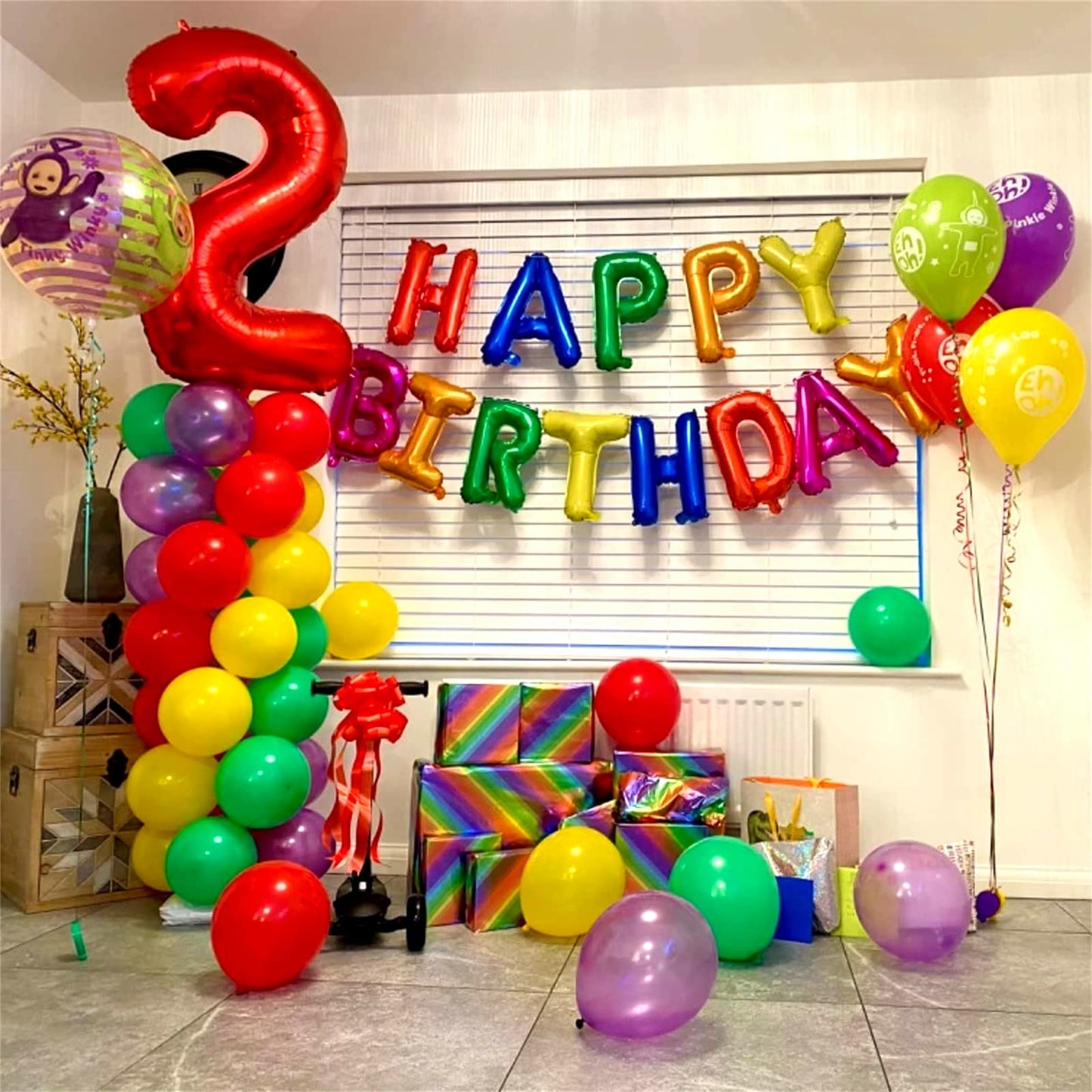 16 Inch Happy Birthday Banner Balloon, Rainbow Happy Birthday Letters Foil Balloons, Self Inflating Multicolor Happy Birthday Ba