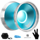 Yoyostudio S03 Blue Silver Professional Bi-Metal Yoyo, Unresponsive Yo Yo For Adults, Responsive Yoyo For Kid 8-12 Or Above With
