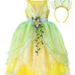 Axaxa Princess Tiana Costume For Girls Tiana Dress Princess And The Frog Costume With Headband Birthday Halloween Fancy Party Dr