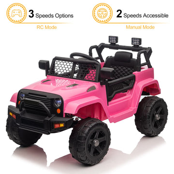 Winado 12V Kids Ride On Truck, Battery Powered Electric Kids Car Vehicle Toy W/Parent Remote Control, Openable Doors, Slow Start