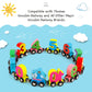 Wondertoys Wooden Magnetic Number Train Set - 12 Pcs With 1 Engine Car For Toddlers Boys And Girls - Compatible With Major Brand
