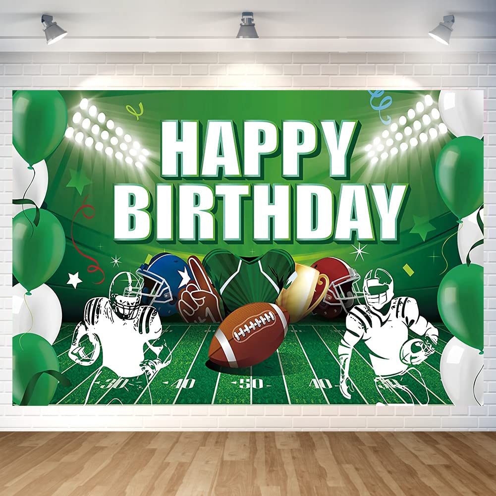 Football Birthday Party Decoration Football Happy Birthday Backdrop Photo Background Banner Poster For Football Party Decoration