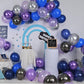 Outer Space Balloons, 12 Inches Galaxy Blue Purple Balloons With Metallic Black Silver Balloons, Outer Space Party Decorations F