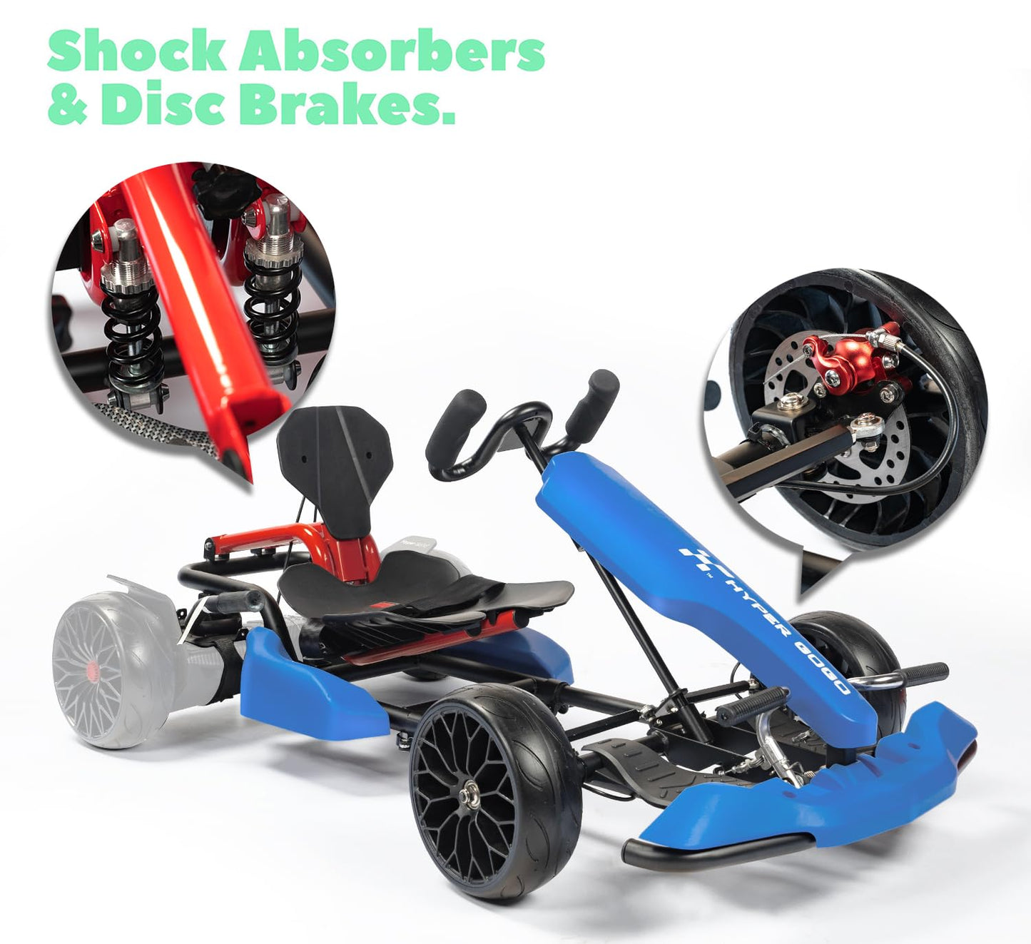 Hyper Gogo Drift Gokart Kit-Hoverboard Attachment,Outdoor Race Pedal Go Cart Car For Kids And Adults (Blue)
