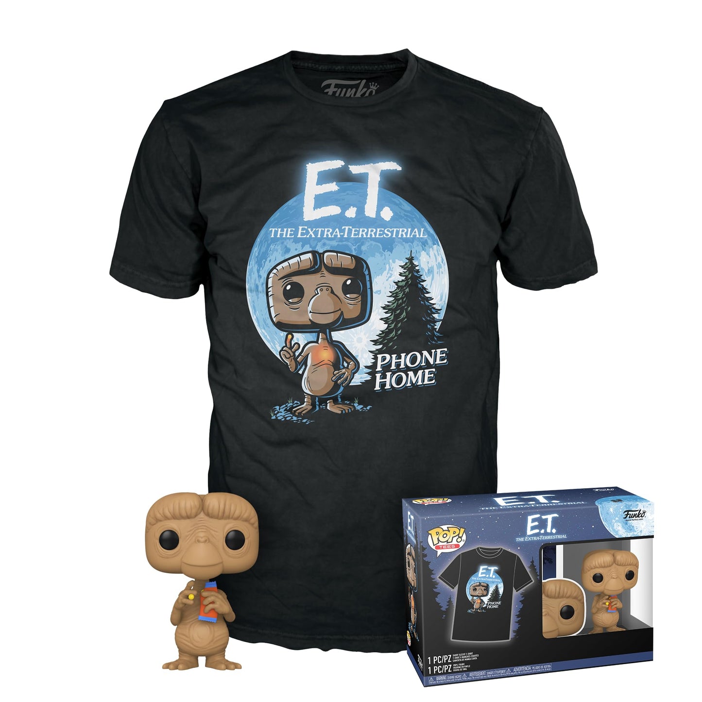 Funko Pop! & Tee: E.T.- E.T. With Reeses - Extra Large - (Xl) - T-Shirt - Clothes With Collectable Vinyl Figure - Gift Idea - Toys And Short Sleeve Top For Adults Unisex Men And Women - Movies Fans
