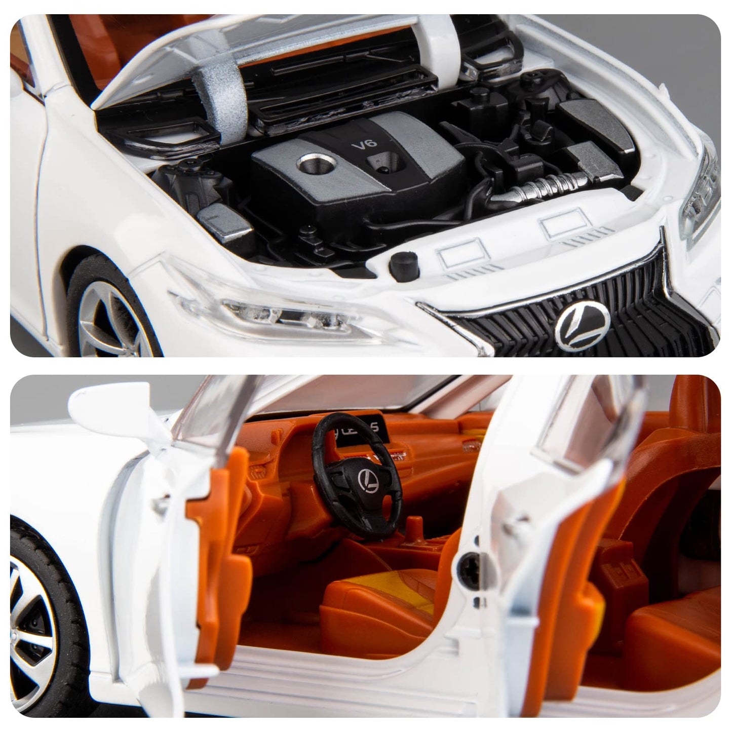 WAKAKAC Model Car 1/24 Lexus ES300 Alloy Diecast Collectible Toy Car with Light and Sound Toy Vehicle Door Can Be Opened for Boy