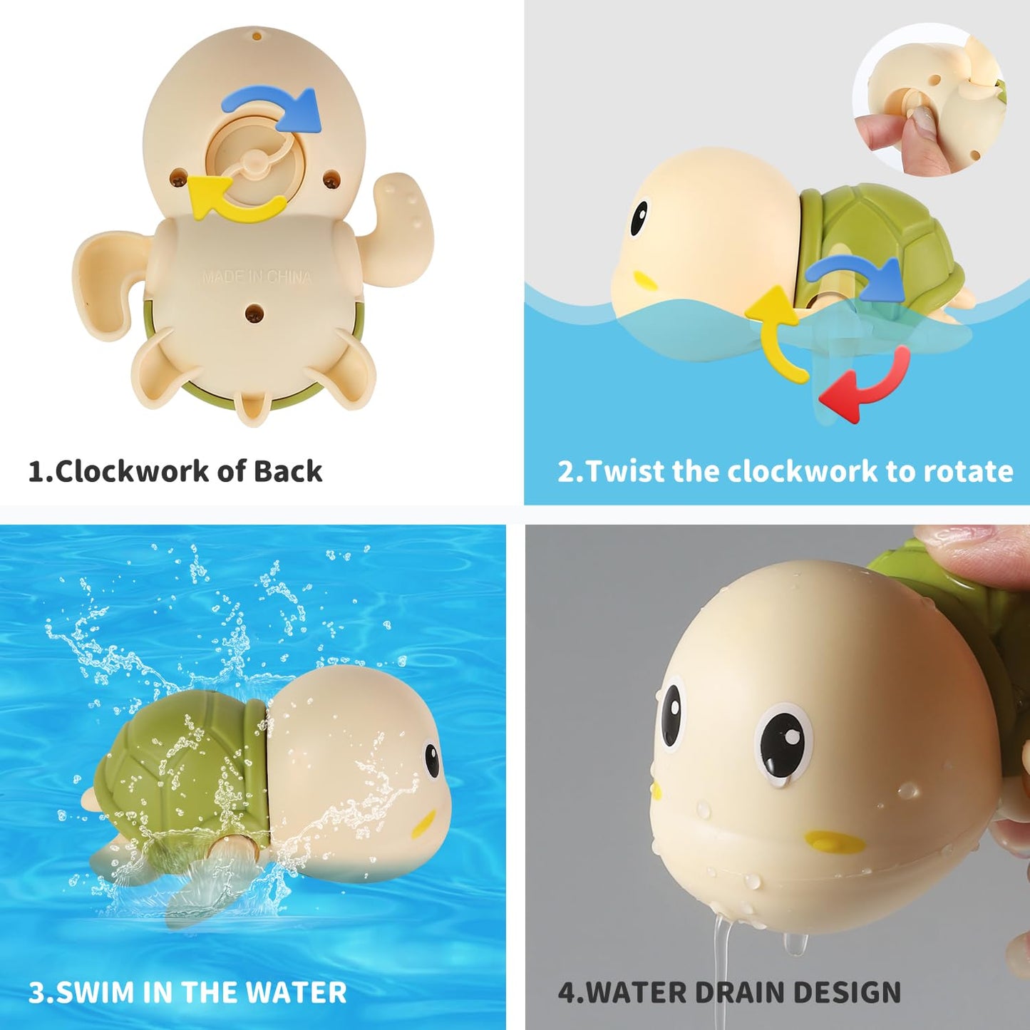 Baby Bath Toys For Toddlers, Crab Bath Bubble Maker With 12 Songs, 3 Pack Wind-Up Pool Toys For Kid, Bathtub Toys As Birthday Gi