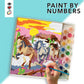 Bright Stripes Paint By Numbers Kit for Kids - Wild Horses Theme, Multicolor Canvas, Includes 16 Paints & 2 Brushes, Ages 8+