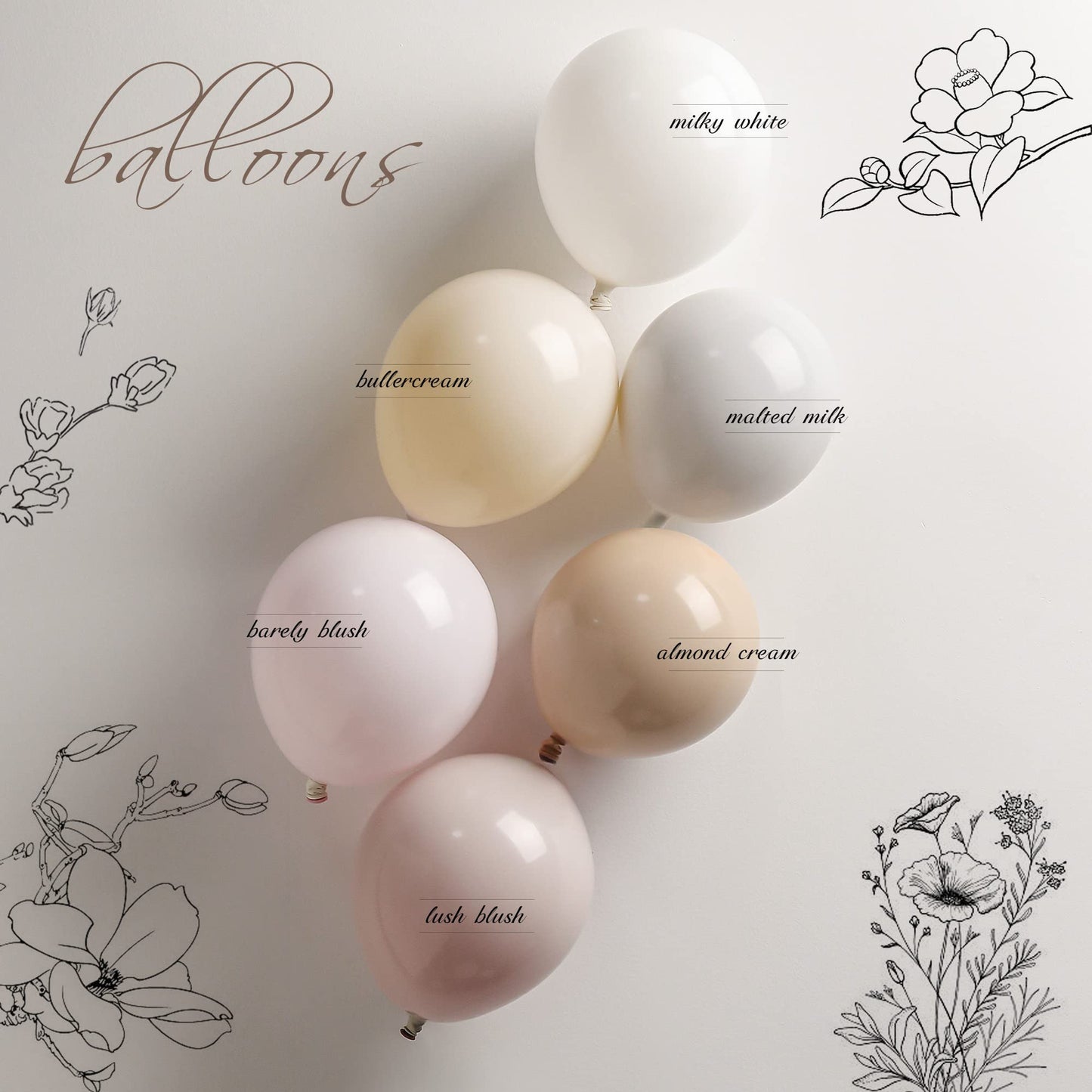 Boho Balloons Garland Arch Kit - 128Pcs Double Stuffed 18/12/10/5 Inch Double Garland Kit Layer Matte White Cream Peach Pink Bal