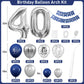 40Th Birthday Decorations Navy Blue Silver,40Th Birthday Balloon Garland Party Decorations With Number 40 Foil Balloons,Happy Bi