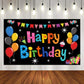 Black Balloon Birthday Paty Backdrop Black Balloon Happy Birthday Banner Black Balloon Photography Background For Home Decoratio