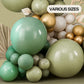 Partywoo 140 Pcs Olive Green Balloon Arch Kit, Sage Green Balloon Garland Kit With Cream White Metallic Gold Retro Green Clear Balloons And Arch Kit For Birthday, Baby Shower, Wedding