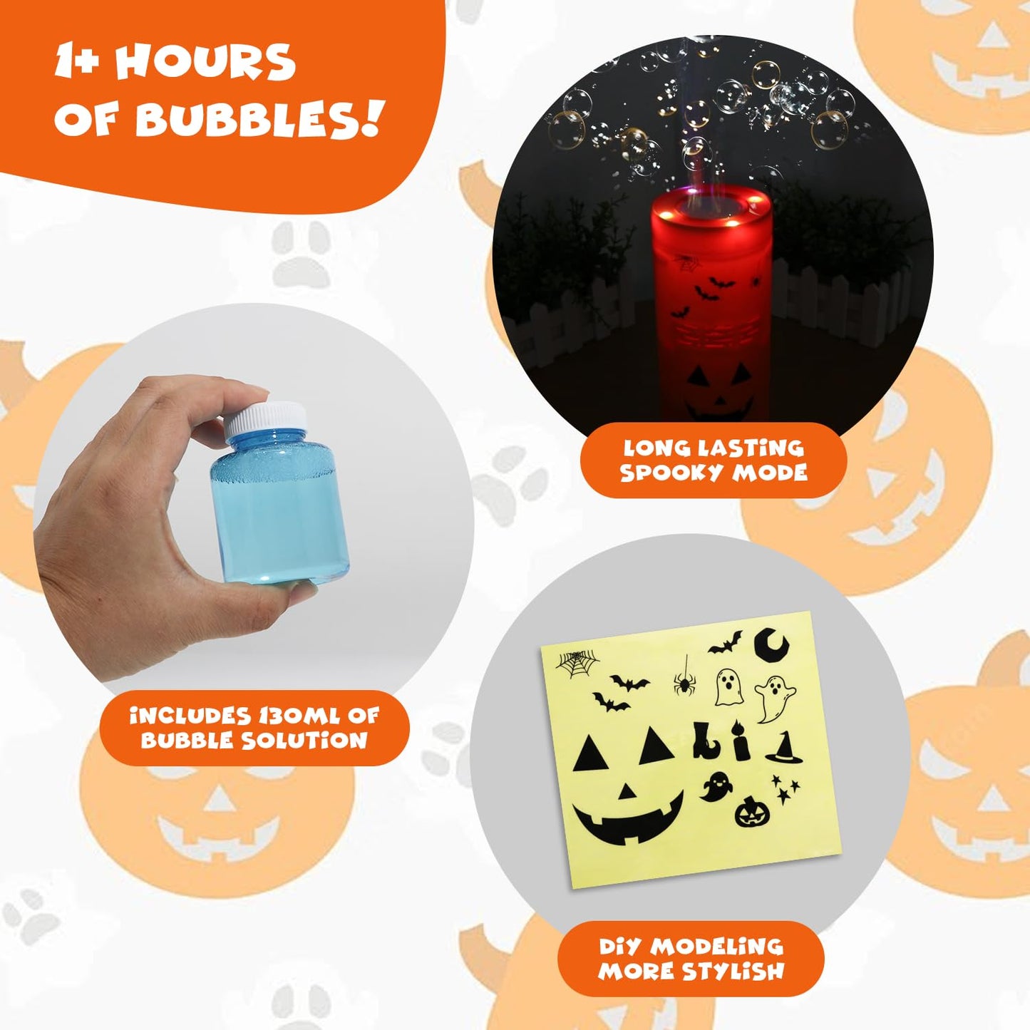Halloween Bubble Machine,Halloween Party Decorations Includes Spooky Sound Effects,Lights,And Bubbles Halloween Toys For Toddlers,Kids,Adults