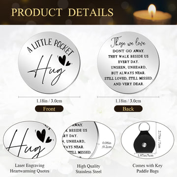 3 Pieces A Little Pocket Hug Tokens Keepsake Those We Love Don'T Go Away Sympathy Quotes Stainless Steel Coin Sign Double Sided