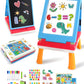 Elovien Easel For Kids, 4 In 1 Double Sided Toddler Art Easel With Chalkboard & Magnetic Whiteboard, Foldable Kids Tabletop Easel With Drawing & Writing Accessories - Gift For Boys And Girls (Blue)