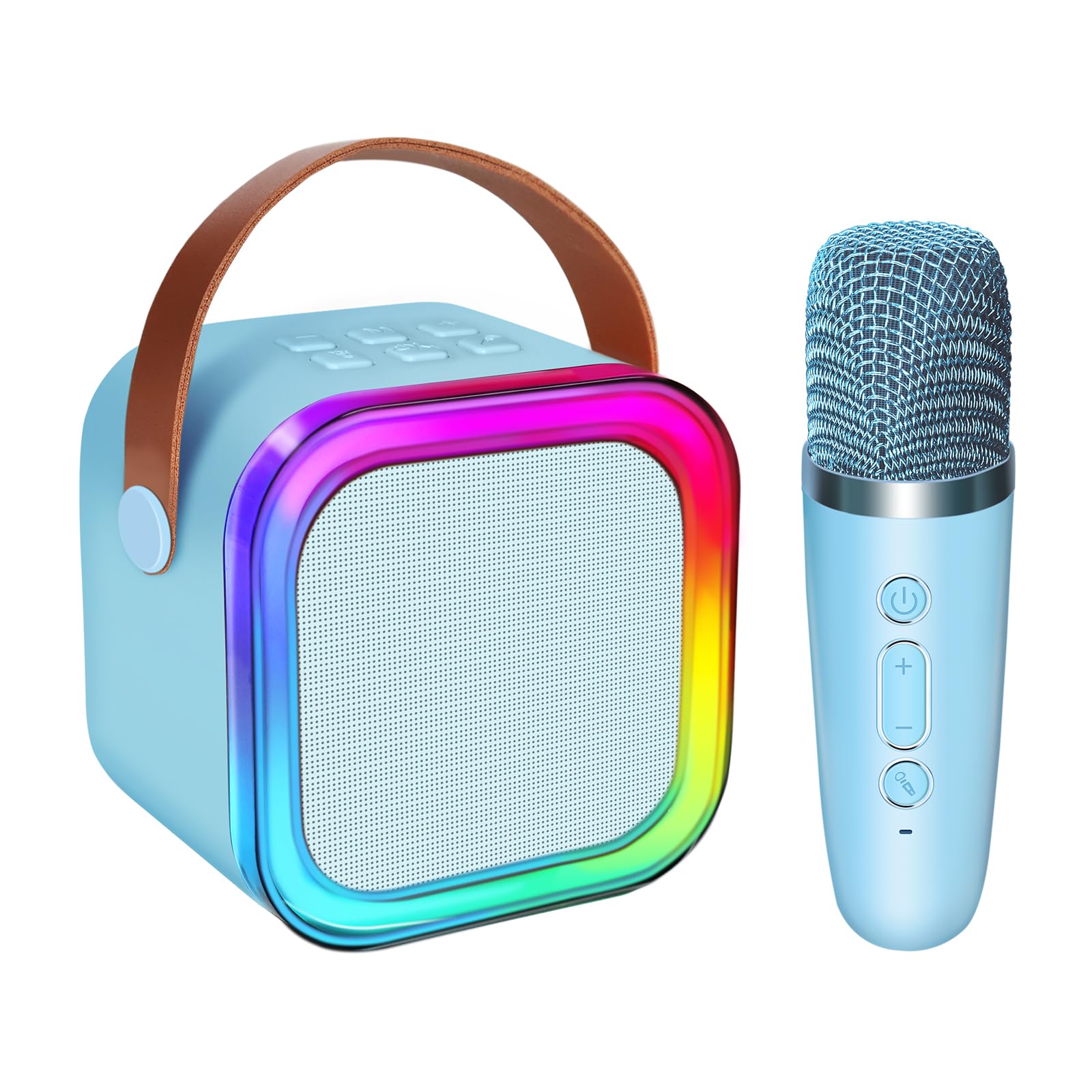 Mini Karaoke Machine For Kids Adults, Uzsomx Portable Bluetooth Speakers And 2 Wireless Microphones Song Toys With Led Light, Ch