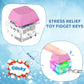 Keyboard Fidget Toys  Keychain Keyboard Decompression Toys Mechanical Key Button Stress Relief Gifts for mature-themed and Kids Finger Clicker Toys ADHD Toy Cool Fidgets(LED Light-Pink)