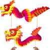 IRmm 2PCS Chinese New Year Paper Dragon, DIY 3D Dragons Hanging Garland Crafts, Handheld Chinese Paper Dragon Toys for Kids, Chi