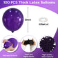 Jobkoo Purple Balloons 12 Inch, 100 Pack Dark Purple Balloon Matte Royal Purple Latex Balloons For Arch Deep Purple Party Helium