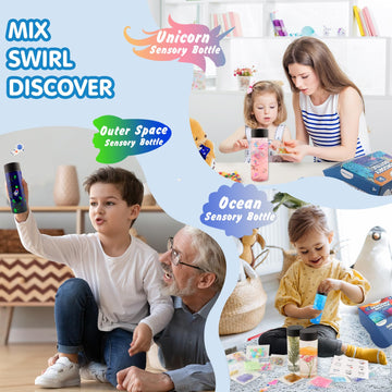 Vmnlooking Sensory Bottles Kits Supplies Sensory Toys For Toddlers1-3, Calm Down Corner Supplies With Glitter, 2 Containers(2Xl)