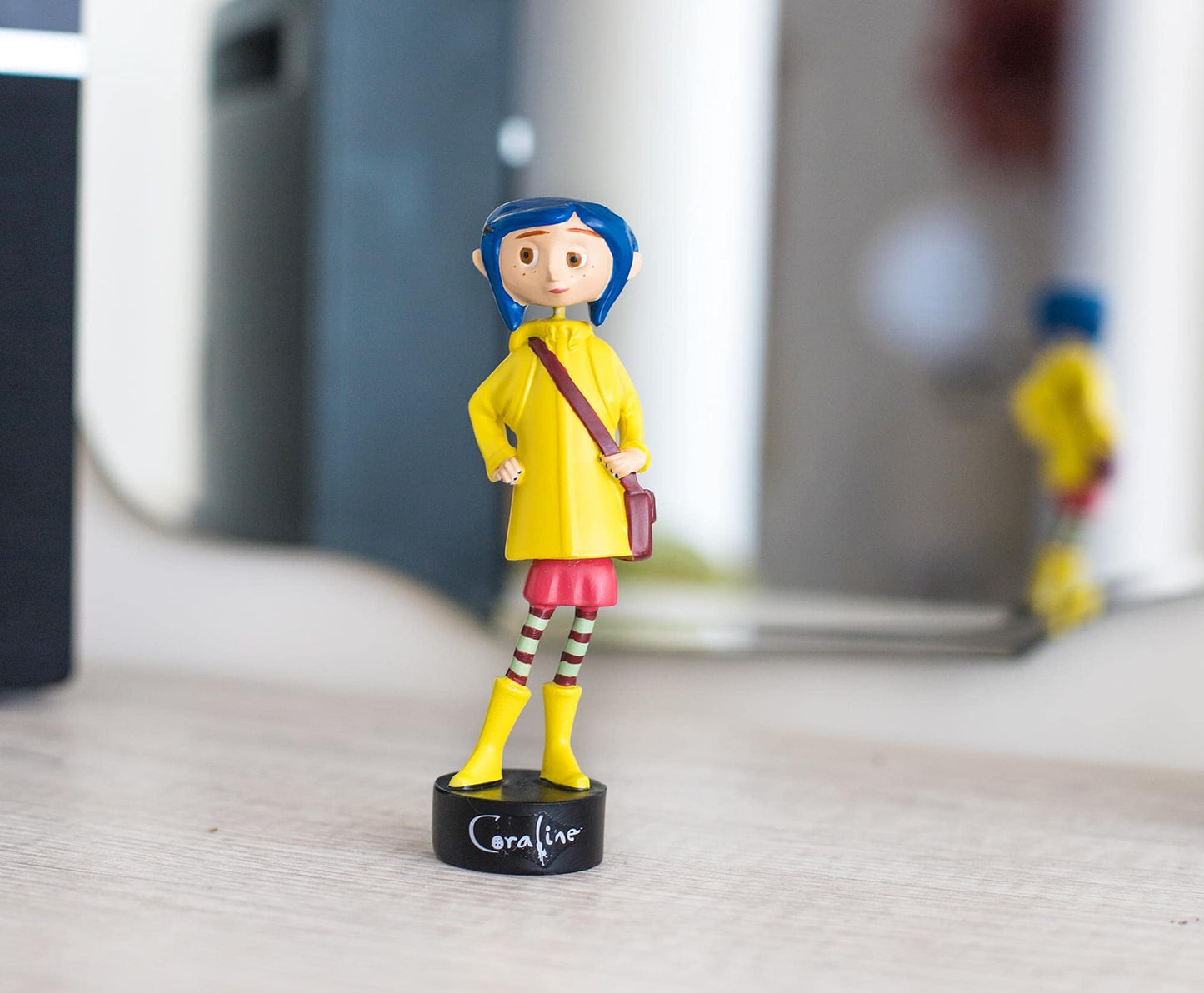 Surreal Entertainment Coraline In Rain Coat Pvc Bobble Figure For Adults Only | Collectible Bobblehead Action Figure, Desk Toy A
