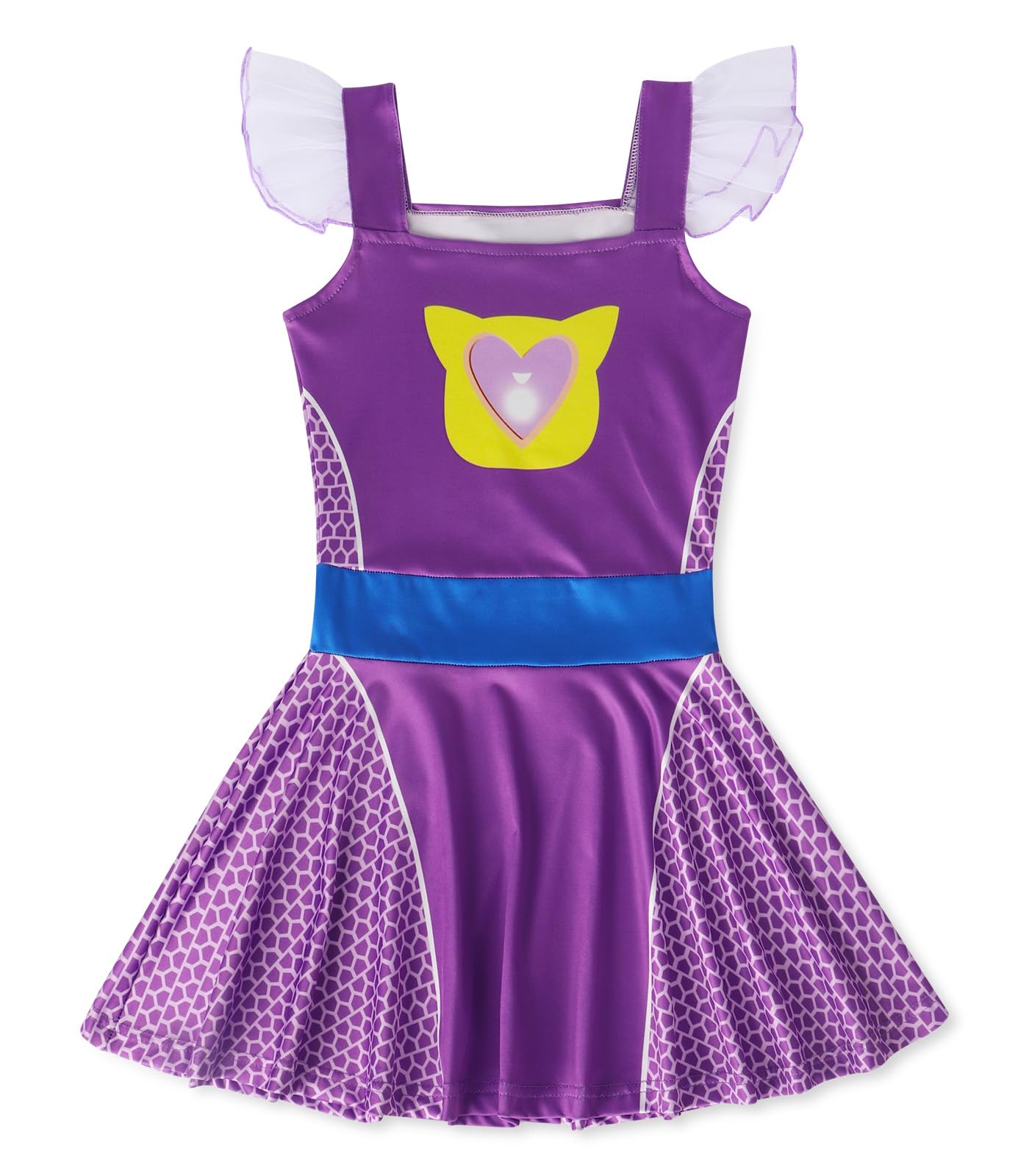 Marendyee Girls Kitties Costume Dress Christmas Gift For Kids Flutter Sleeve Cosplay Dresses Birthday 7-8 Years