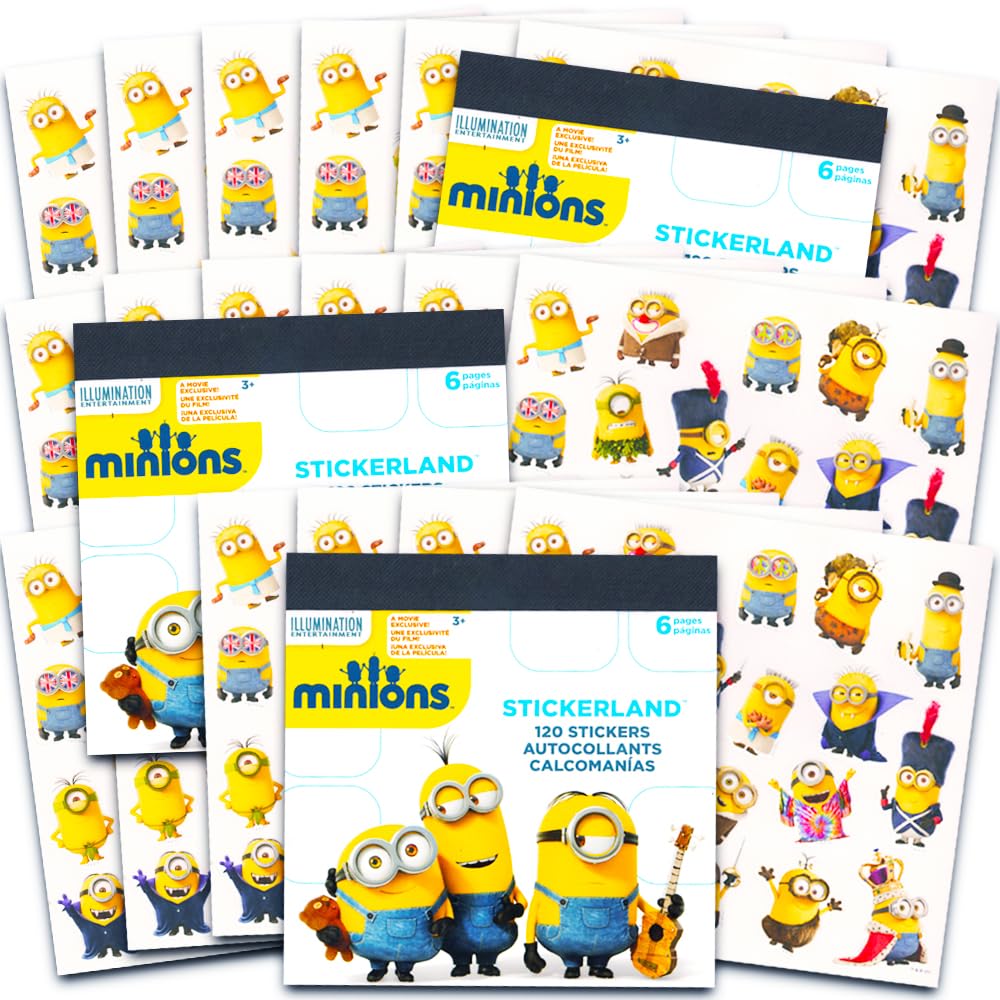 Despicable Me Minions Stickers Party Favor Pack - 200 Stickers, 16 Sticker Sheets, and 8 Sticker Packs (Party Supplies)