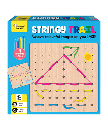 Clever Cubes Stringy Trail, Motor Skills Games, Activity Games, Educational Games, Return Gifts for Kids, Multicolour