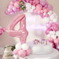 Rainbowq Party 4 Balloon Number 40 Inch For Boy Or Girl Big Pink 0-9 Foil Mylar Large 4 Number Balloon Happy 4Th Birthday Party