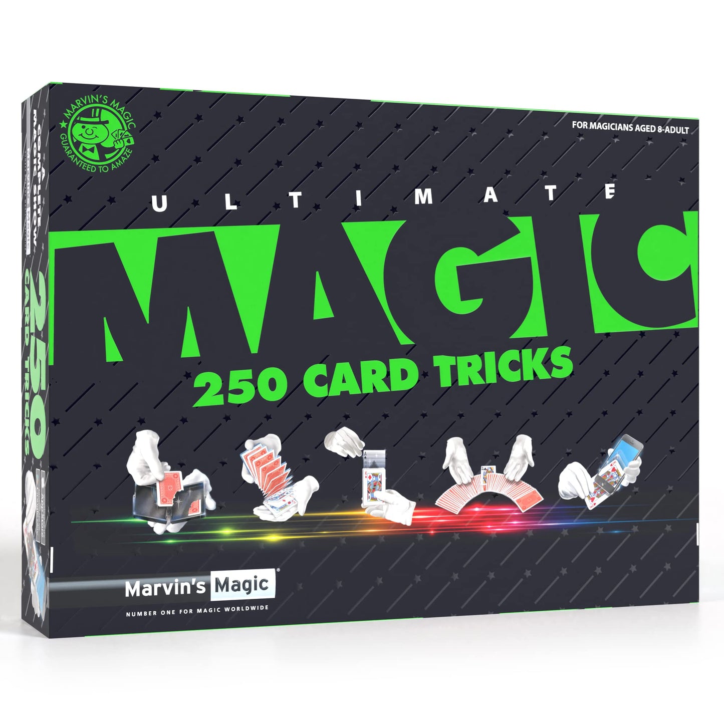 Marvin's Magic - Ultimate 250 Card Tricks Set | Children and mature-themeds Magic Card Set | Includes Illustrated Guide | Suitable for Age 8+
