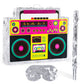 Boombox Pinata with Stick & Hanging Loop Retro 90s Theme Radio Music Mexican Pinata for Birthday Party Games Back to the 80s Par