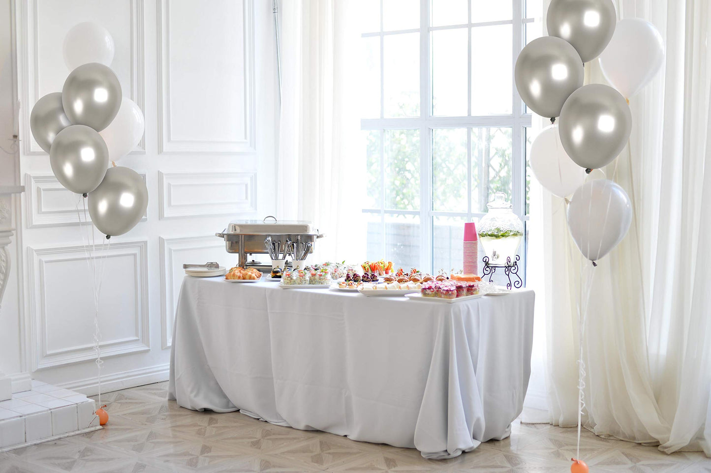 Treasures Gifted Metallic Silver Balloons - Helium Pearl Gray Balloons - 12 Inch Silver Metallic Balloons, Bulk Pack - Grey Meta