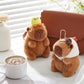 Simgoing 2 Pcs Capybara Plush Keychain Capybara Stuffed Animals Toy Pendant For Graduation Gifts Exchange Birthday Party(White H