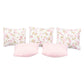7 Piece Dollhouse Bedding Set, Comforter Blanket, Pillows And Bed Runner, 1/12 Scale Dolls Bed Linen (Pink Set)